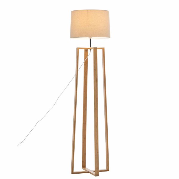 Lampadaire Suly, design moderne avec abat-jour textile pour lumière d'ambiance 2
